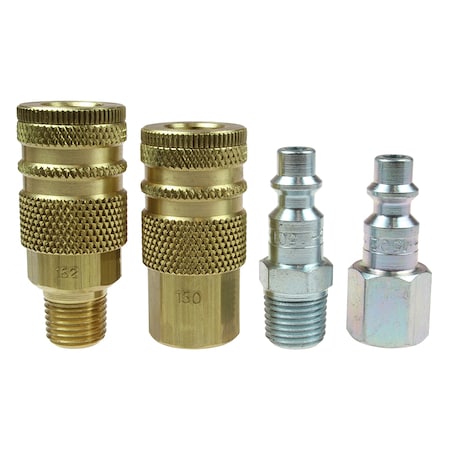 Coilhose Pneumatics 1/4" Industrial Interchange Kit - 2-Couplers 4-Connectors CCKIT